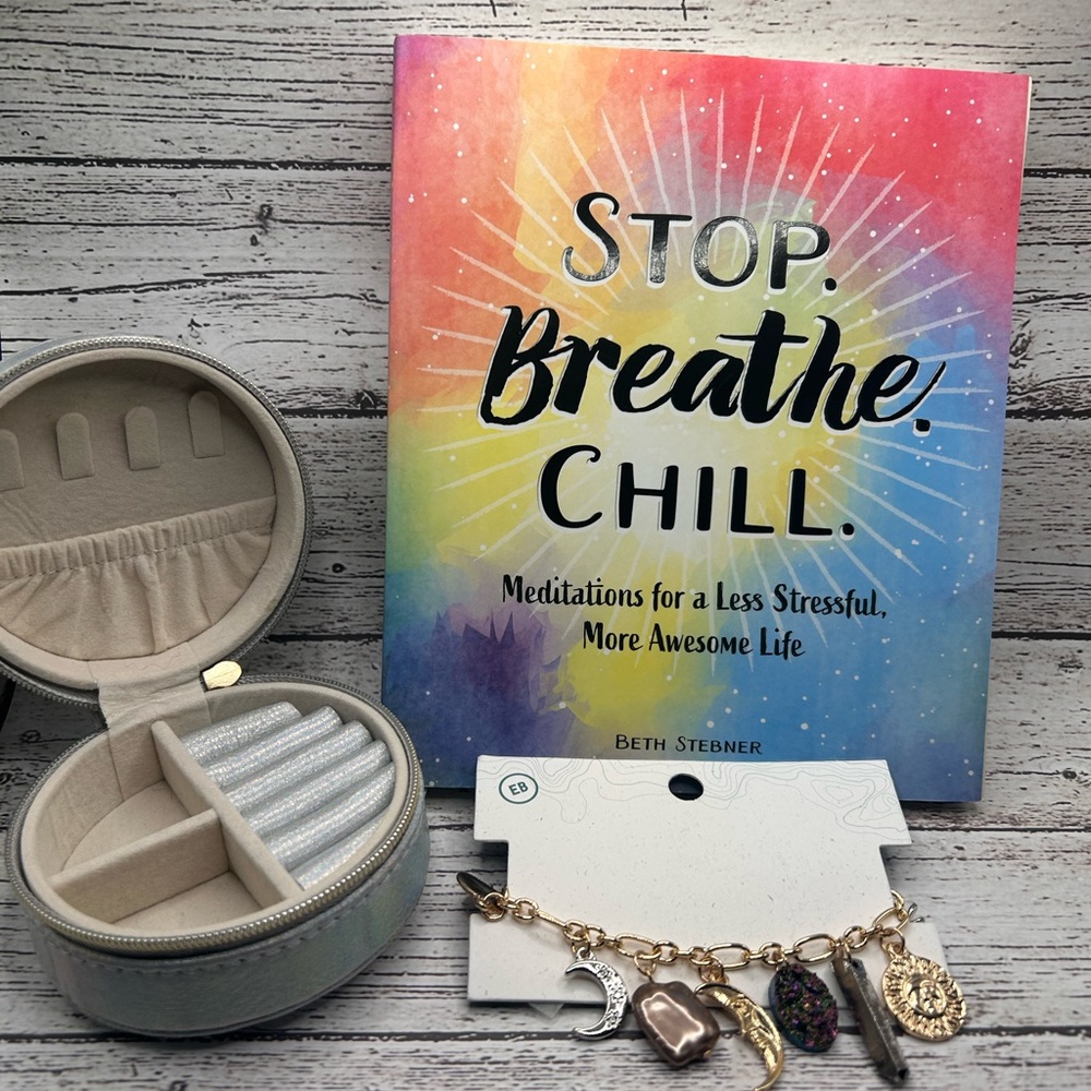 Colorful Meditation Book and‎ Jewelry Set NWT